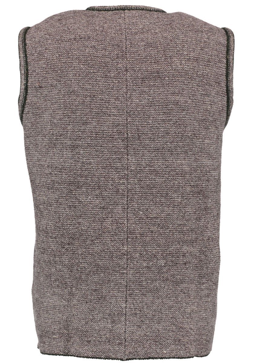 OS Trachten Strickweste Ormeya Herren Weste mit Rundhalsausschnitt und Pasp günstig online kaufen