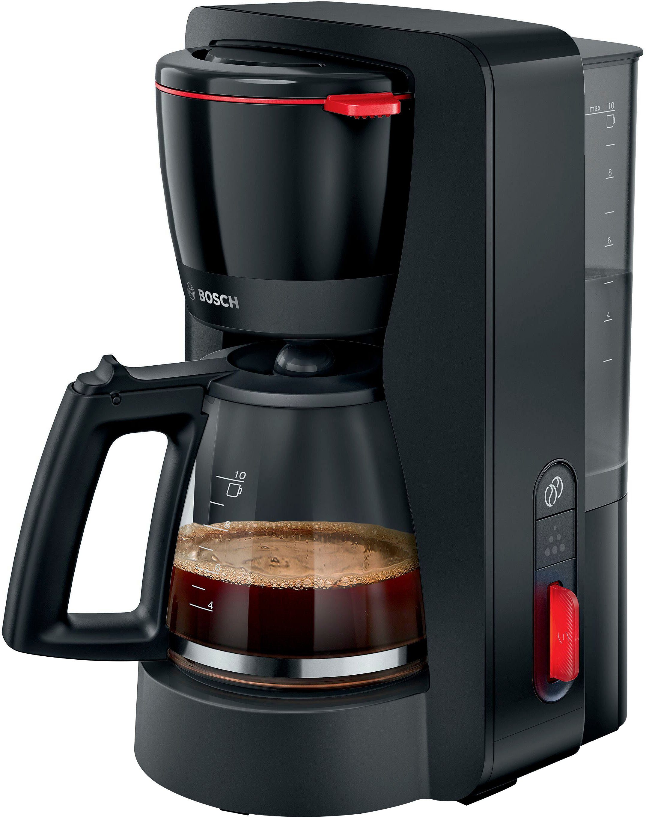 BOSCH Filterkaffeemaschine MyMoment TKA3M133, 1,25l Kaffeekanne, Papierfilter  1x4, 60min Warmhaltefunktion, Aroma intense, Entkalkungsprogramm, 1200 W,  Aroma+: Kaffeearoma und Stärke auf Knopfdruck intensivieren