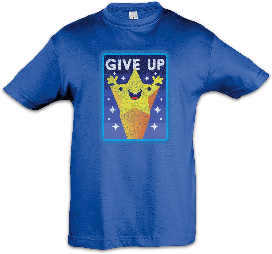 Print-Shirt Give Up Star Kinder T-Shirt Gamer Admin Gaming Nerd Video VG PC Retro