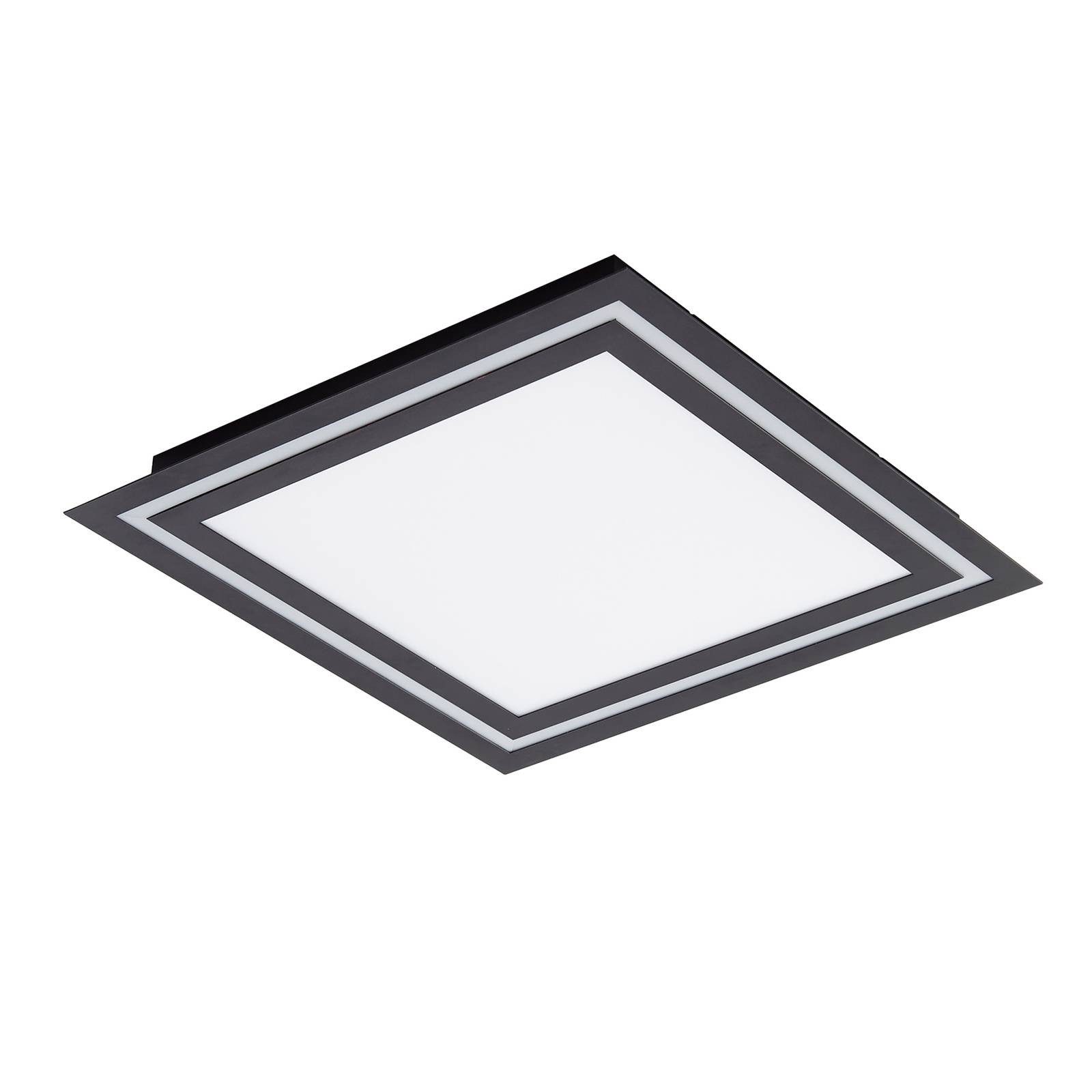 Lucande Deckenleuchten Leicy, LED, Metall, Schwarz Farbwechsel RGB + weiß IP20 mit Fernbedienung, 1 x 18 W LED + 3 W RGB, Farbwechsel RGB + weiß