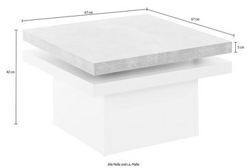 PRO Line Couchtisch, aus Holz, mit Funktion, 2 Tischplatten, 1 Tischplatte drehbar
