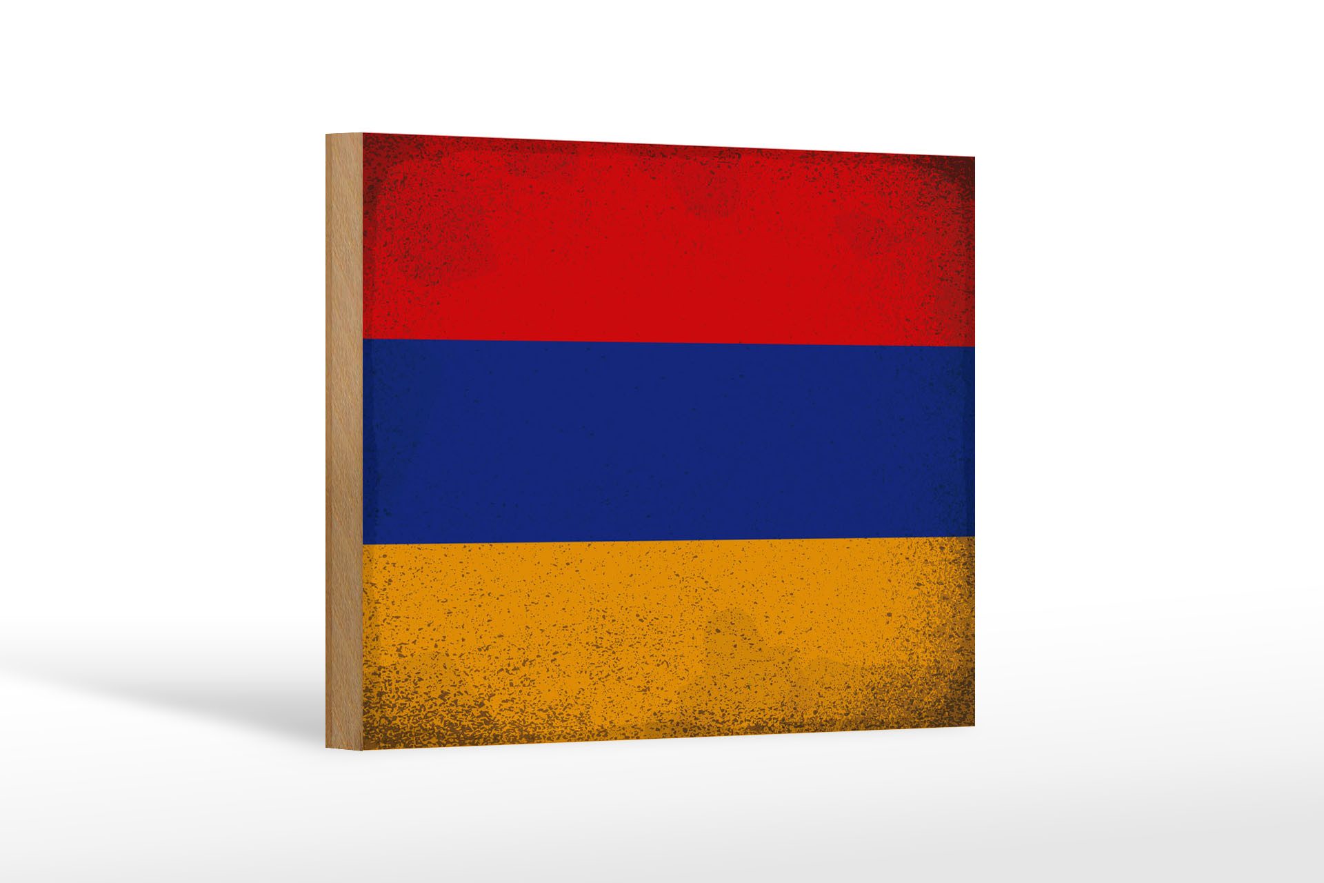 Femer GmbH Holzbild Flagge Armenien 18x12 cm Flag Armenia Vintage, Flaggen (1 St), Glatte Holzfaserplatte (MDF), vorn beschichtet