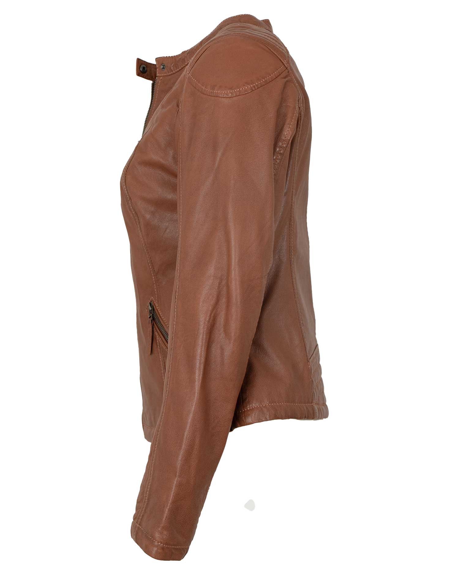 Jilani Lederjacke Laura Jilani - Damen Lederjacke Lammnappa cognac günstig online kaufen
