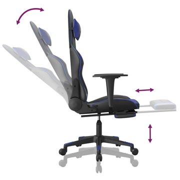 vidaXL Gaming-Stuhl Gaming-Stuhl mit Fußstütze Schwarz und Blau Kunstleder (1 St)