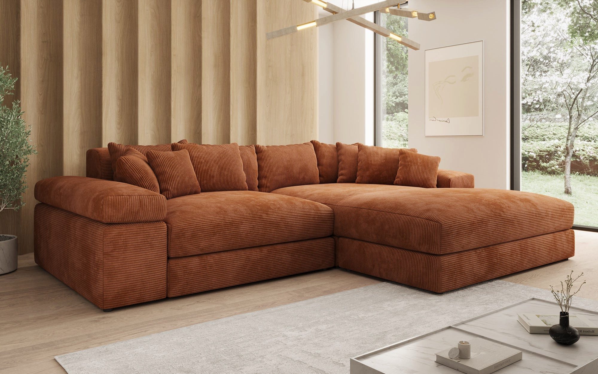 Luxusbetten24 Sofa Designer Sofa Bernardo, mit breiter Ottomane