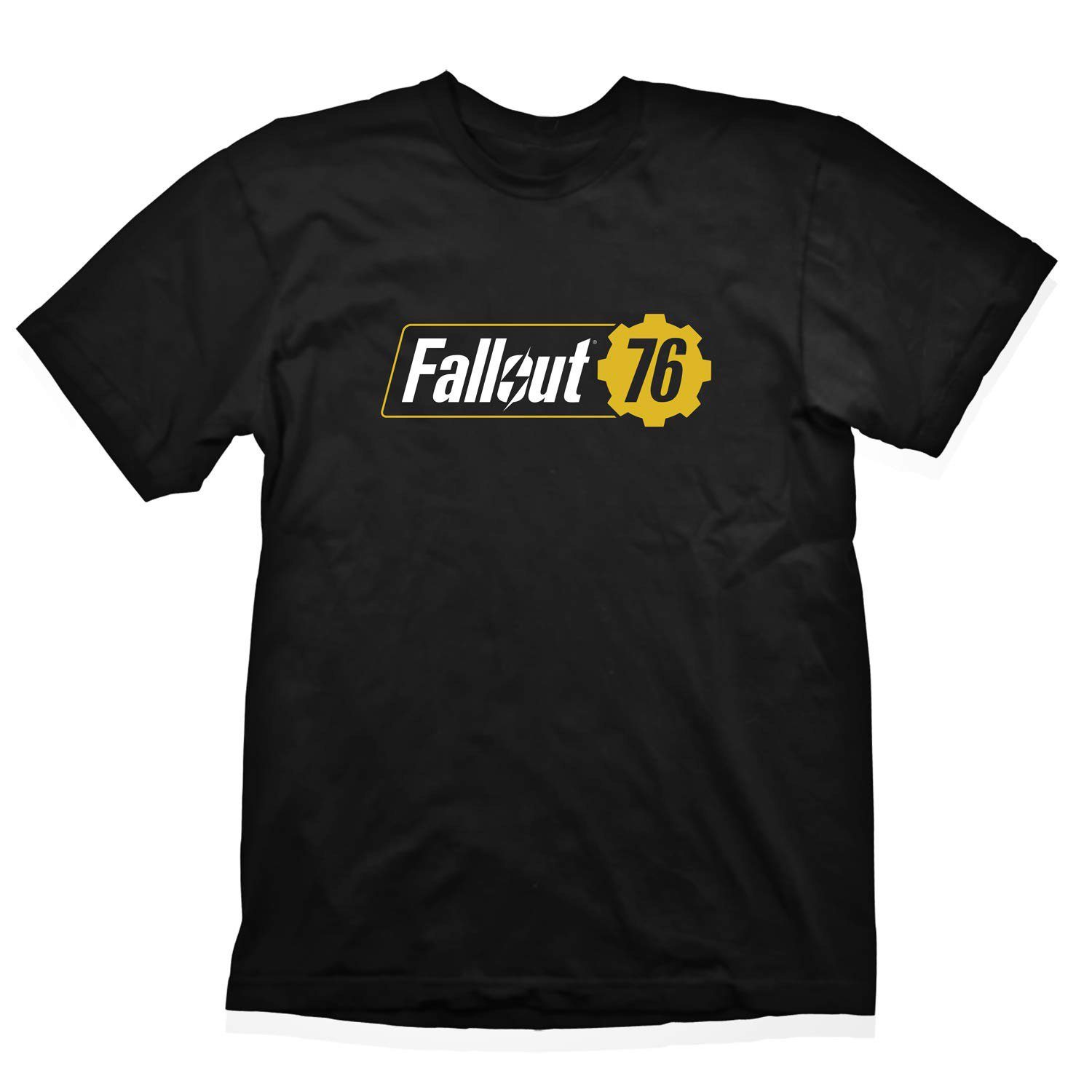 Größe: GAYA 76 76 T-Shirt Shirt L L Logo, mit Fallout Schwarz, Fallout T-Shirt (1-tlg)