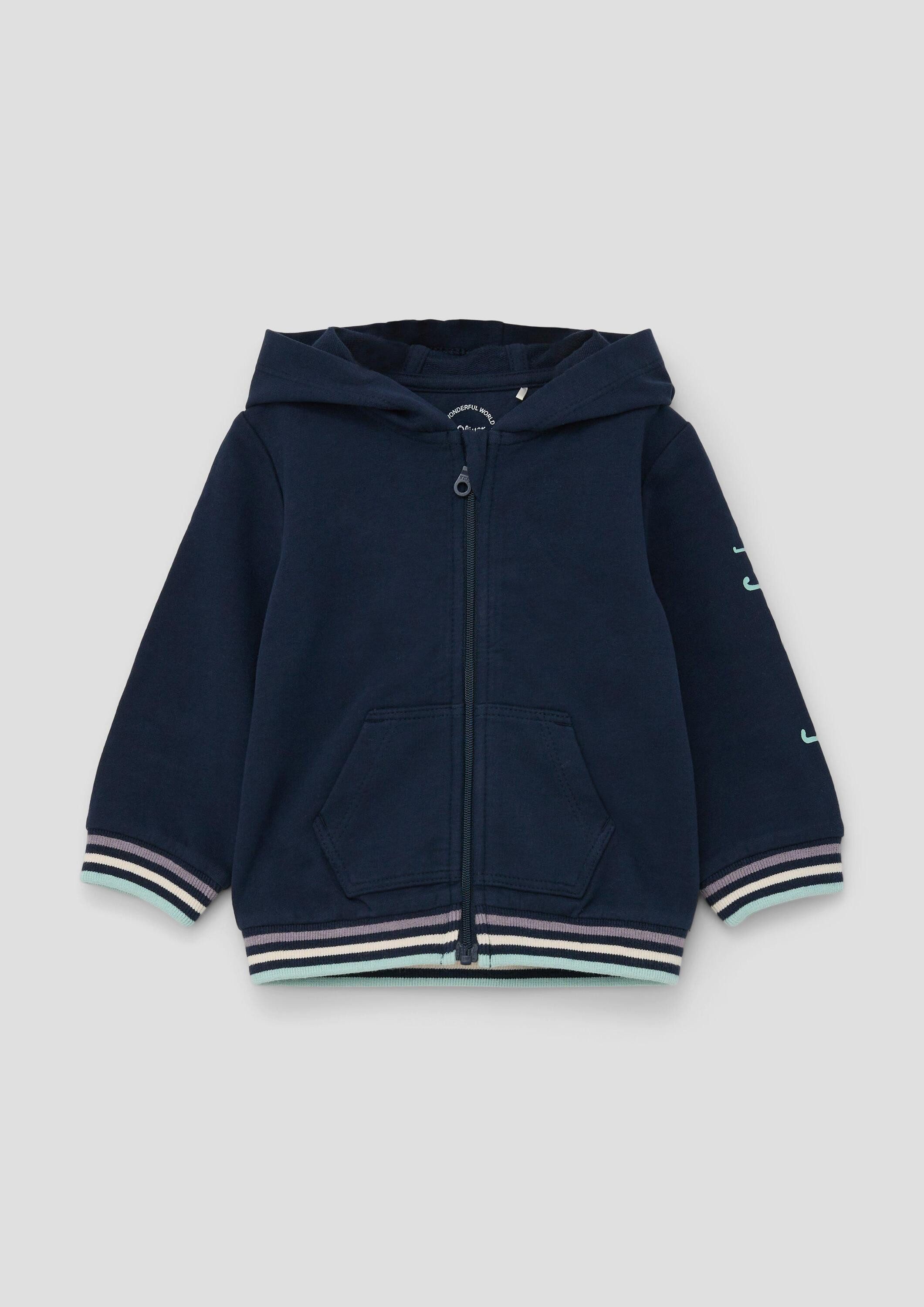 s.Oliver Sweatjacke Sweatshirt Jacke Sweatshirt-Jacke aus Baumwollstretch