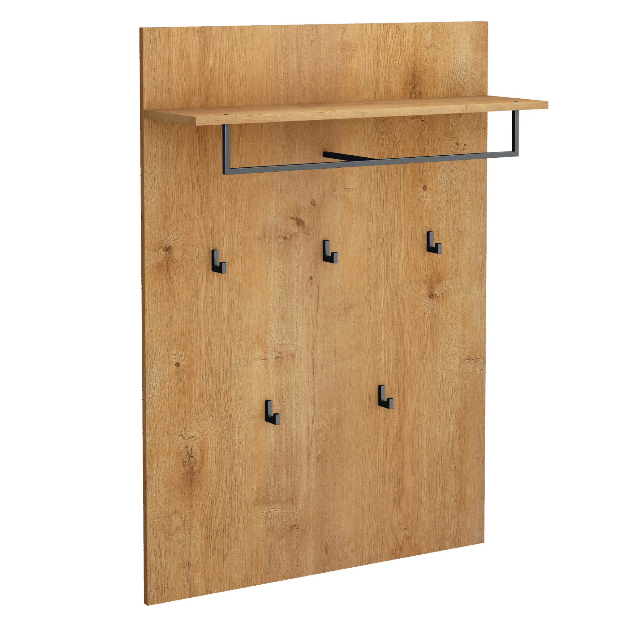 Mai & Mai Wandgarderobe Garderobenpaneel Hakenpaneel mit Ablage und 5 Haken Gabo-01