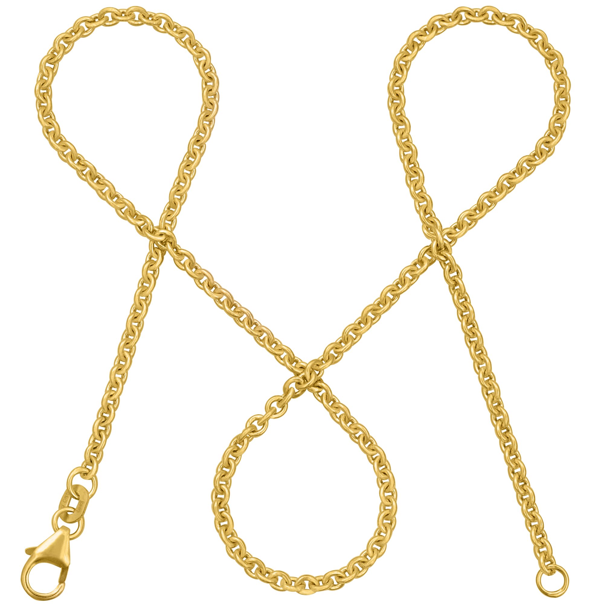 modabilé Goldkette Ankerkette Rund 2,4mm 585 Gold (14 Karat), Halskette Damen, Damenkette dezent, Kette, Made in Germany