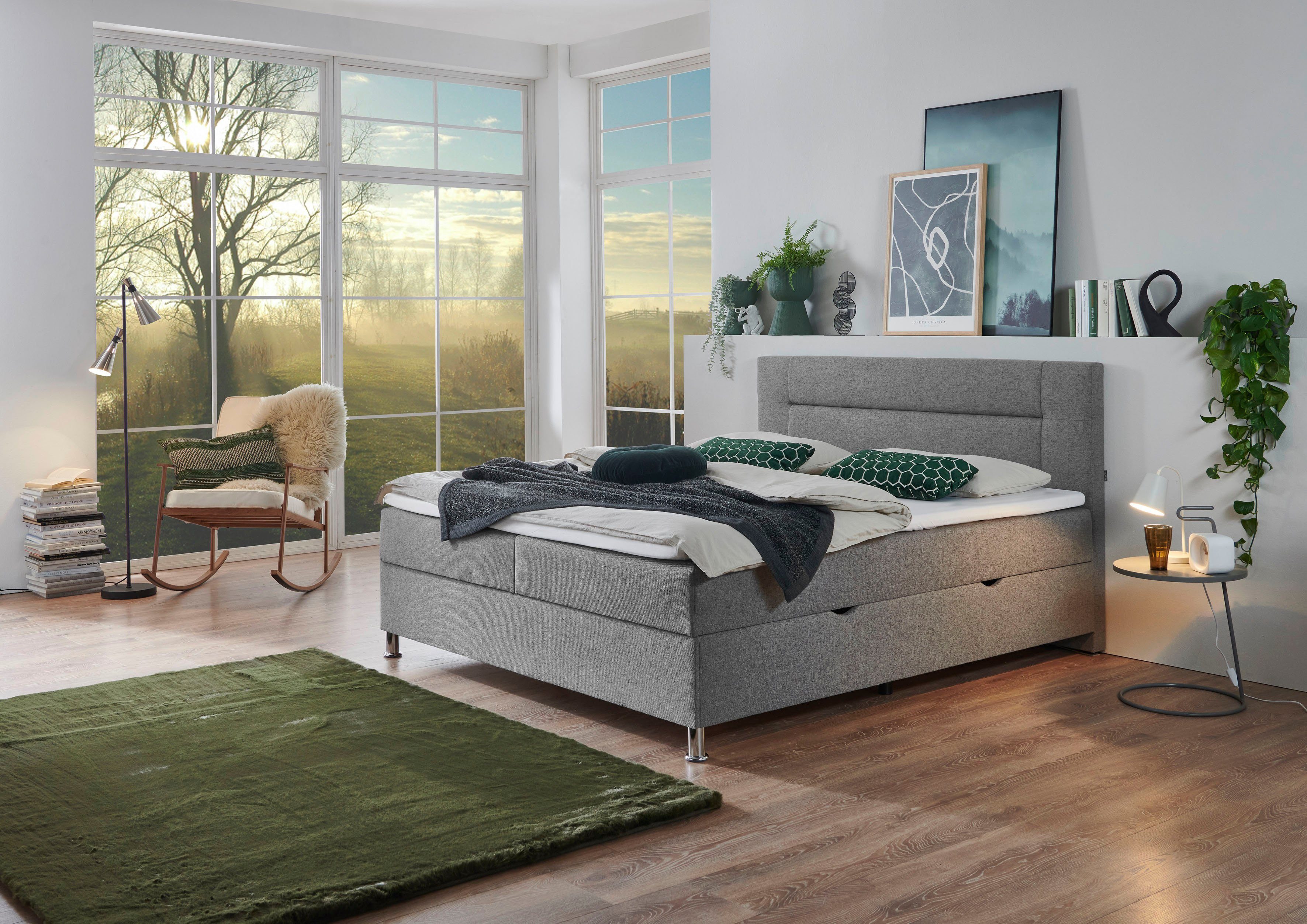 INOSIGN Boxbett Escalon mit Bettkasten, inkl. Topper, erhältlich in den Breiten 120x200cm und 180x200cm