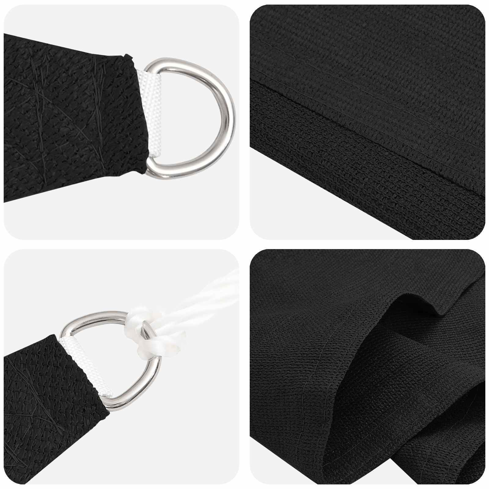 vidaXL Sonnensegel Sonnensegel 2 x 2 x 2 m HDPE Dreieckig Schwarz, (1-tlg)