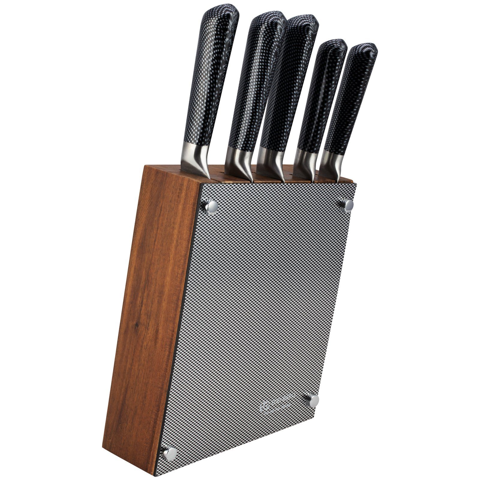 Halter (Set), Chefmesser Messerblock Messerständer-Set Brotmesser Messer-Set Block Universalmesser Schälmesser 6tlg. Ständer Filetiermesser Messer