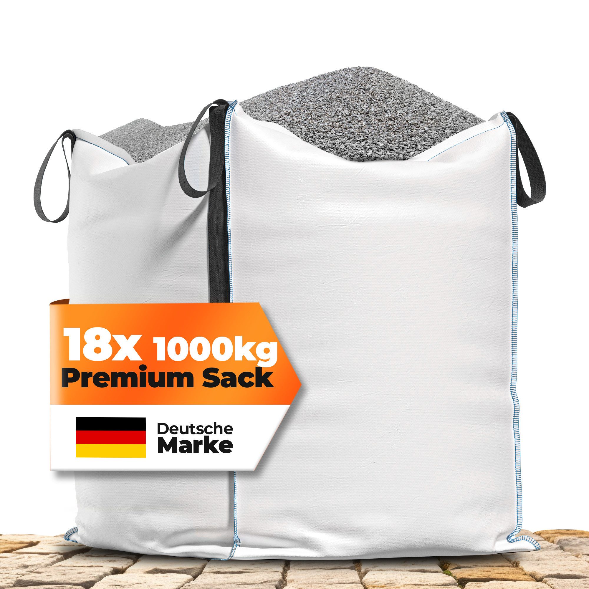 NTG Nutzfahrzeug Technik GmbH Gartensack Big Bag, 4 Schlaufen, Tragfähigkeit von 1000 kg, 90 x 90 x 90cm, 729 l, (18-tlg), Recycelbar, Strapazierfähig, UV Beständig, Wasserfest