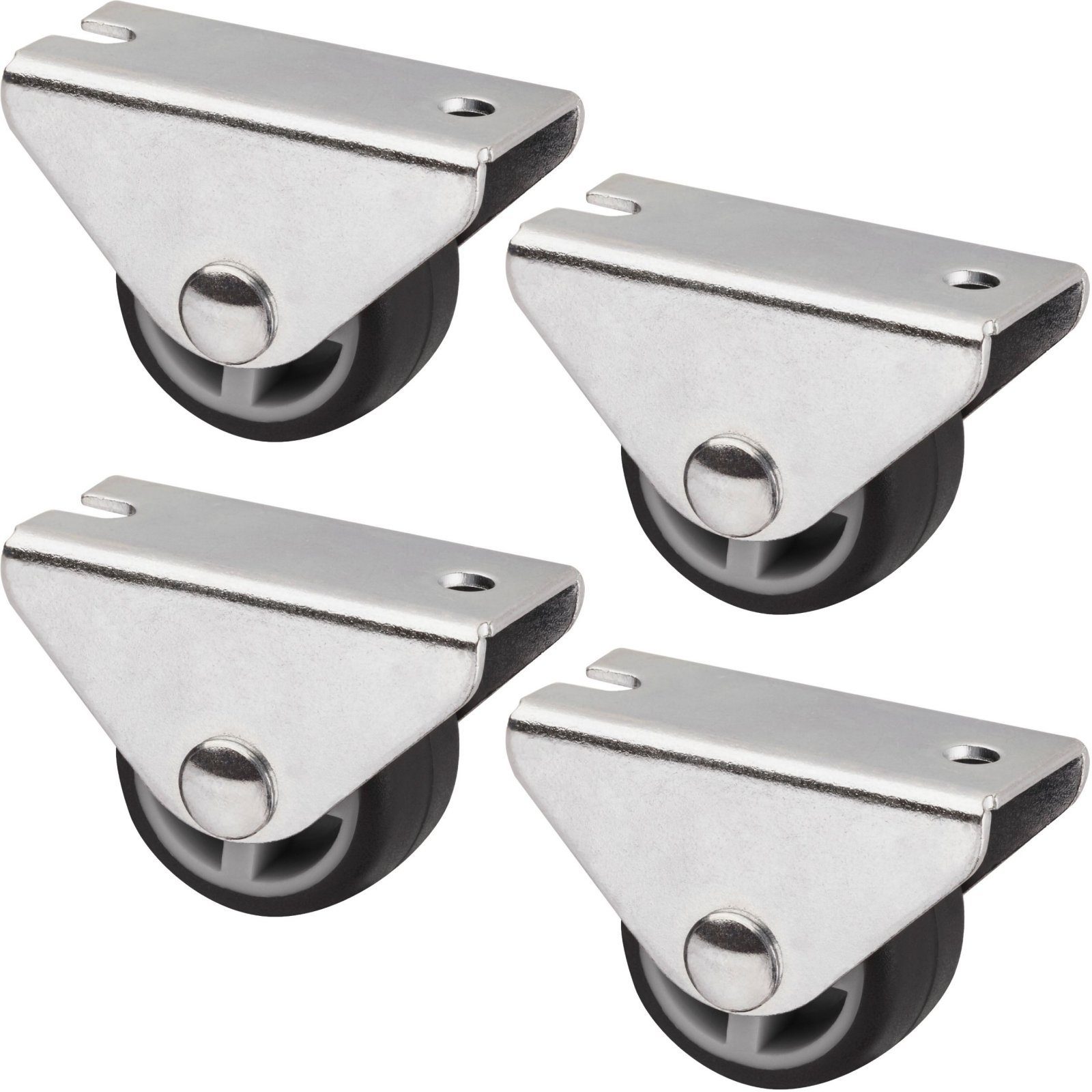SO-TECH® Möbelrolle Unterbaurolle PASSAU, Ø 25 mm, Kastenrolle für die Unterbaumontage, 4 Stück