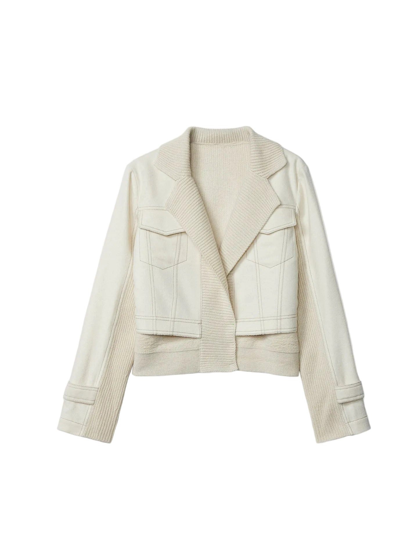 GOBI Cashmere Winterjacke Naturfarbe Kaschmir Strick- und Nahtjacke