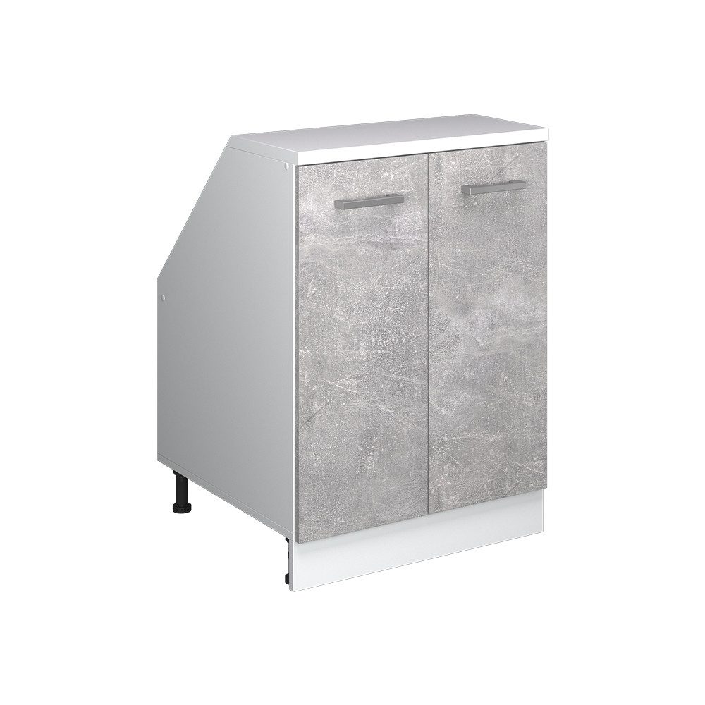 Vicco Kommode Rion, Beton/Weiß, 60 x 81.6 cm mit 2 Türen, Schrankkorpus 60 cm T... (1 St)