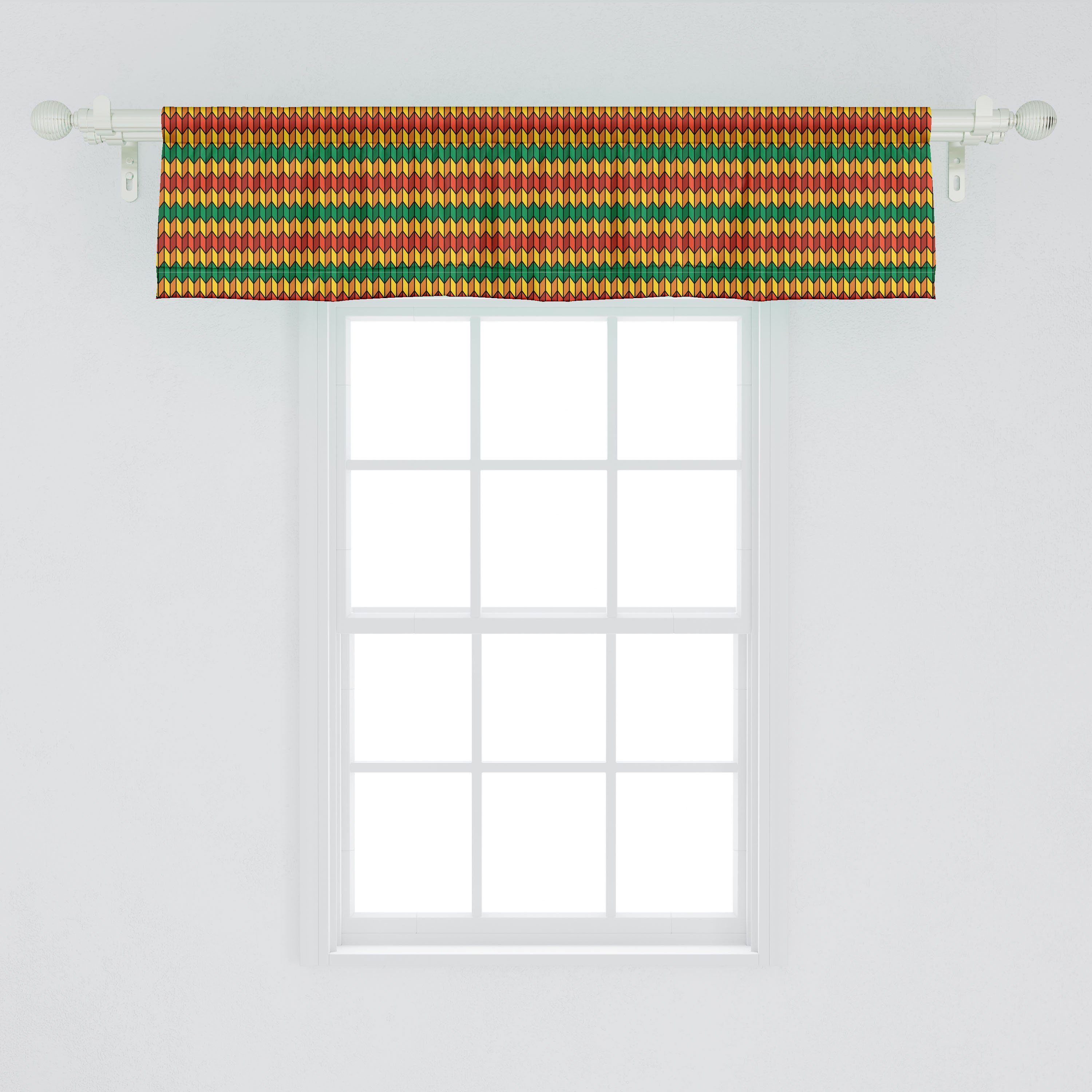 Triangle Dekor mit inspirierte Vorhang Scheibengardine Küche für Abakuhaus, Schlafzimmer Volant Formen Stangentasche, Rasta Microfaser,