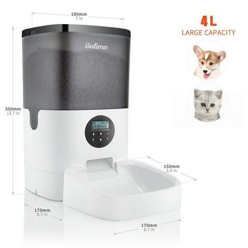 ANTEN Futterautomat 4L Automatischer Katze Hund Pet Futterspender mit Timer und LCD, 2 Farben