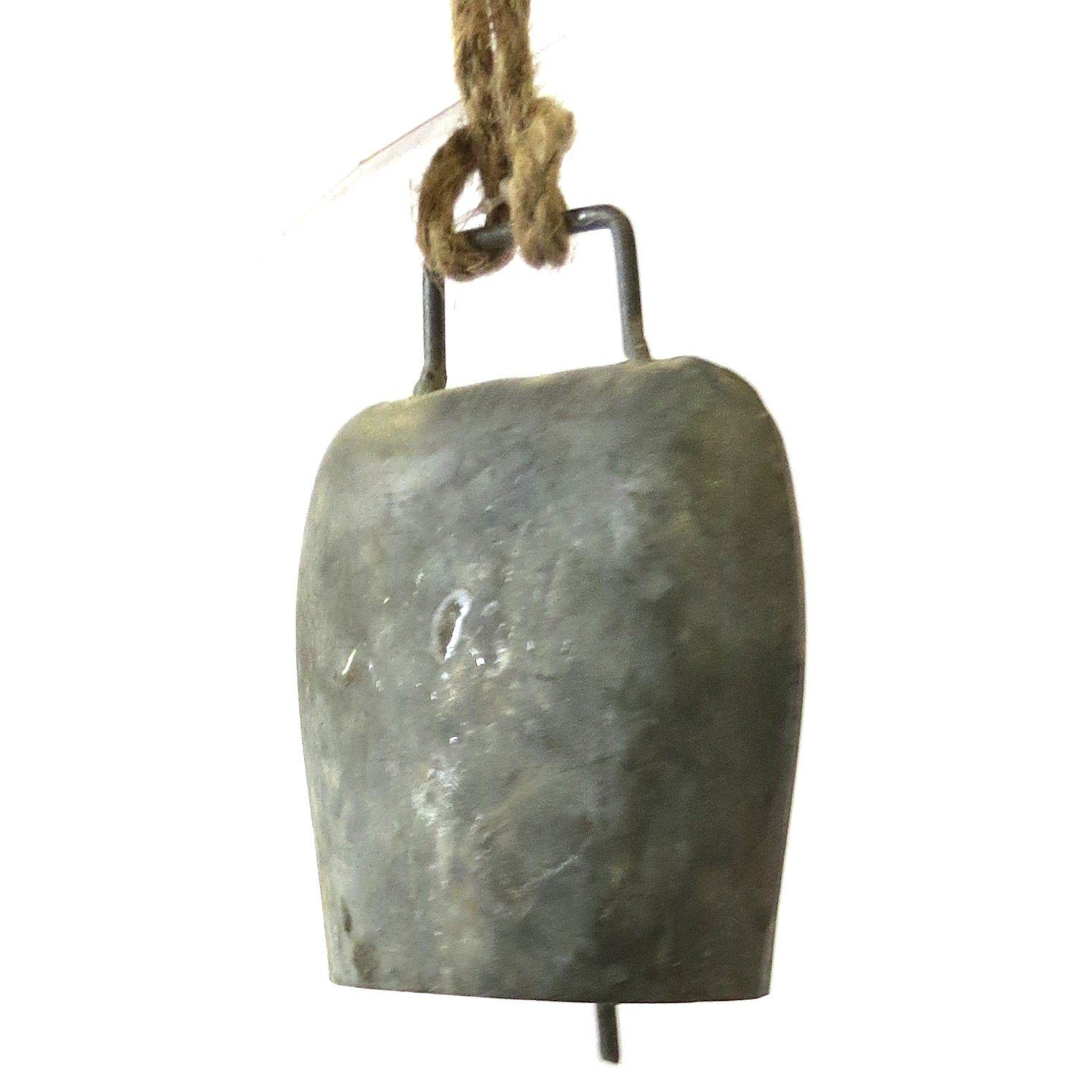 Sommerfield Glocke Glocke Deko Hänger Klein Zink an Jutestrick 11 cm, Hängeglocke aus Zink