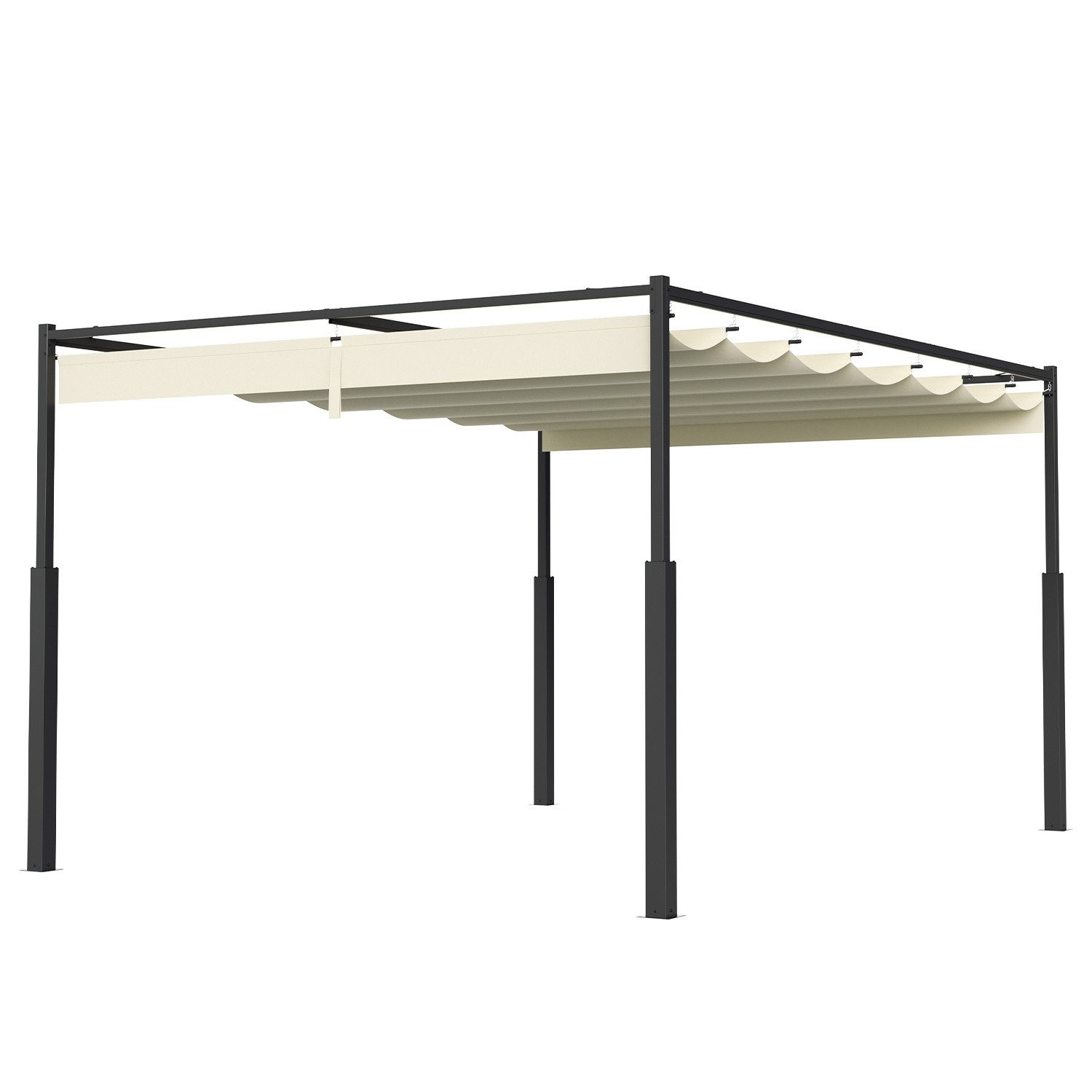 Clanmacy Pergola Pergola 3x3/3x4m Winterfest, Magnetisch befestigte Pergola,Beige