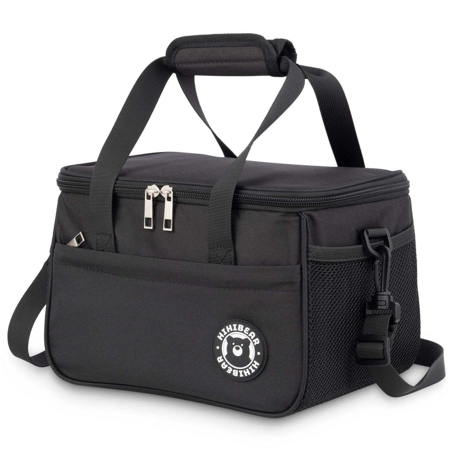 Kühltasche Kühltasche Lunchbag Doppelgriff PEVA Schwarz 9L 28cm x 18cm x 18cm