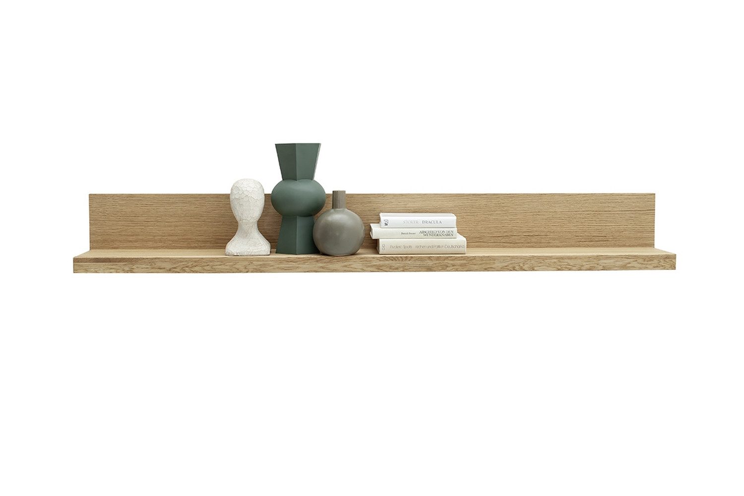 freiraum Wandboard SILIAS, in natur geölt, Wildeiche teilmassiv - 132x20x20cm (BxHxT)