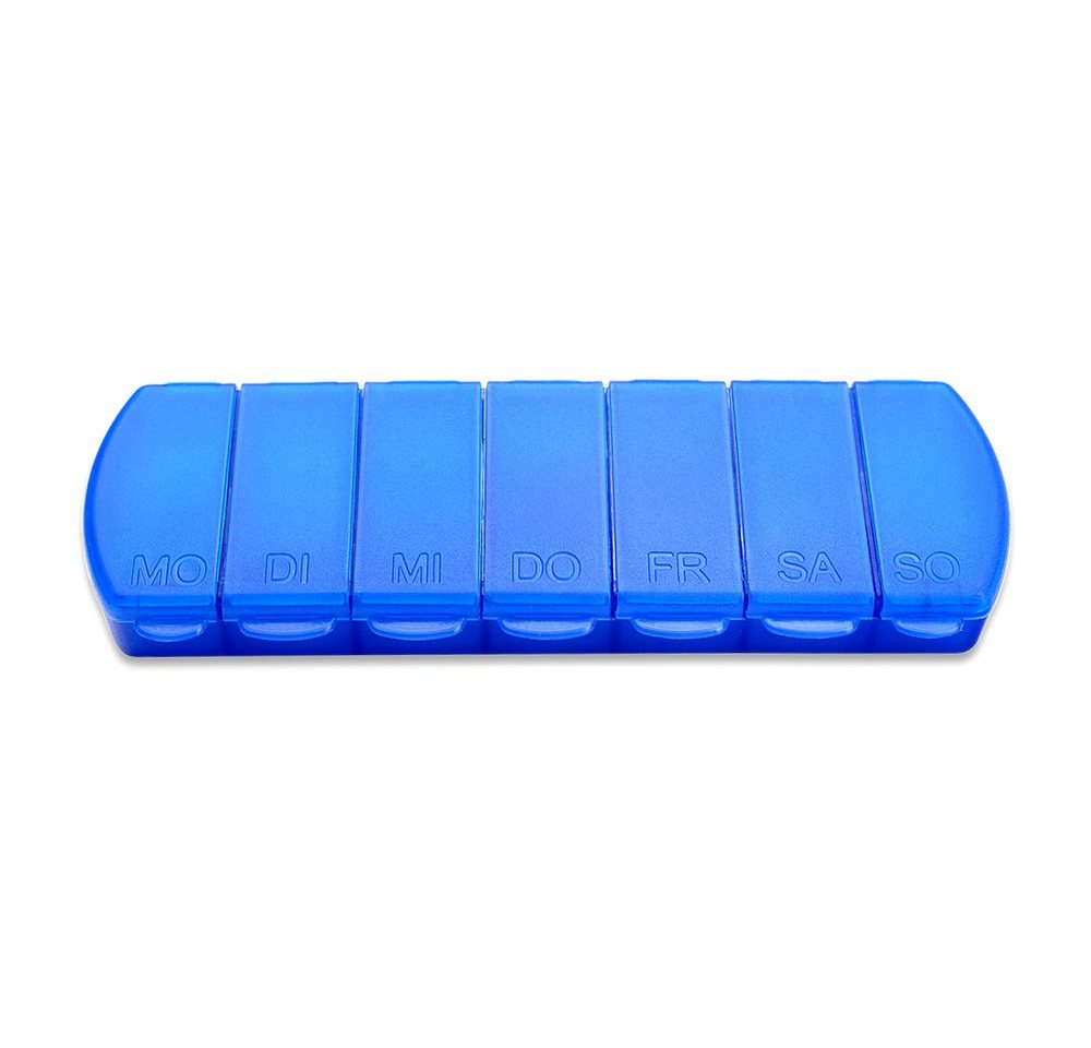 Thumbnail - Schramm Pillendose Schramm® Tablettenbox blau 11x4x1,5cm Pillen Tabletten Box 7 Tage Schachtel Tablettendose Pillendose ...