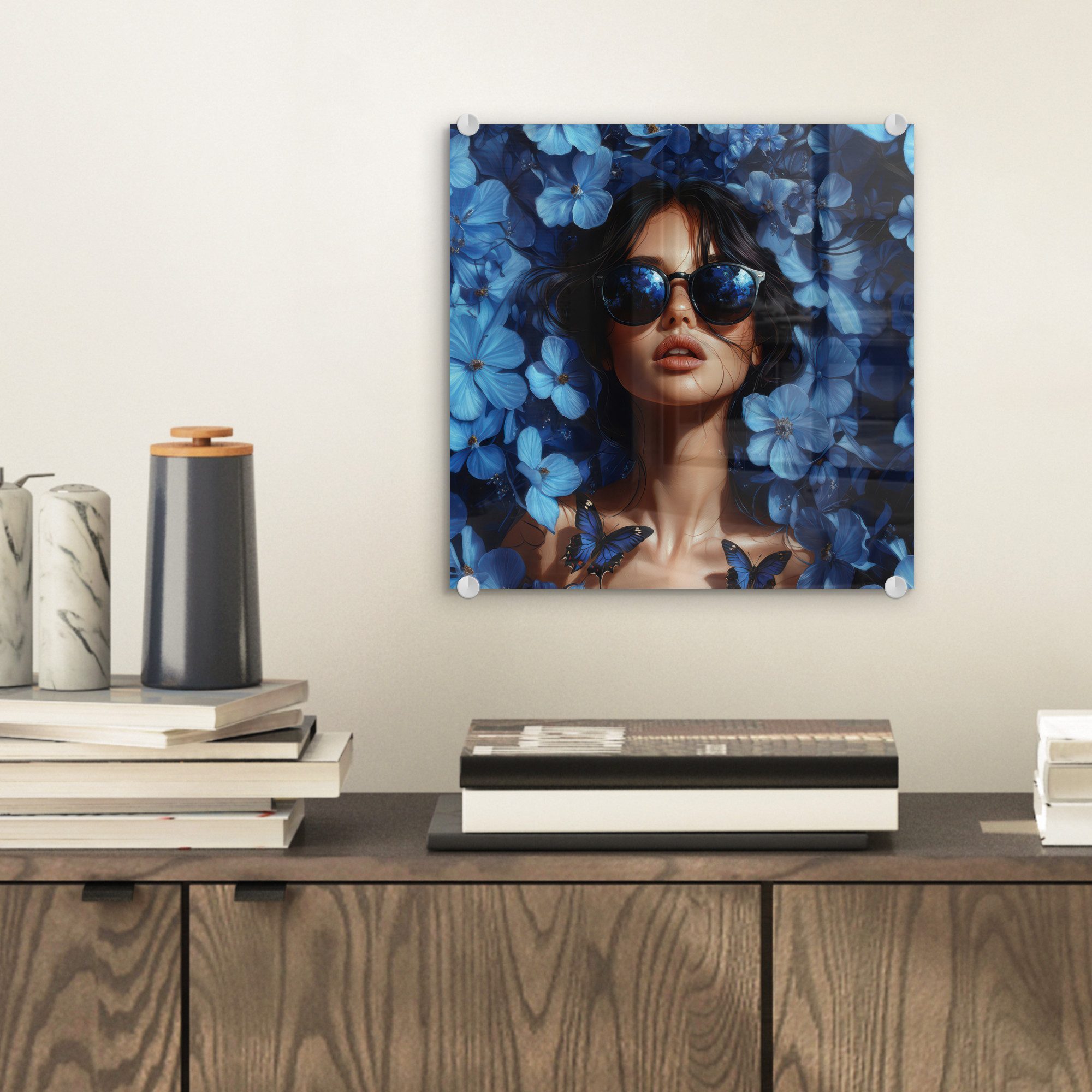 MuchoWow Acrylglasbild Frau - Blau - günstig online kaufen