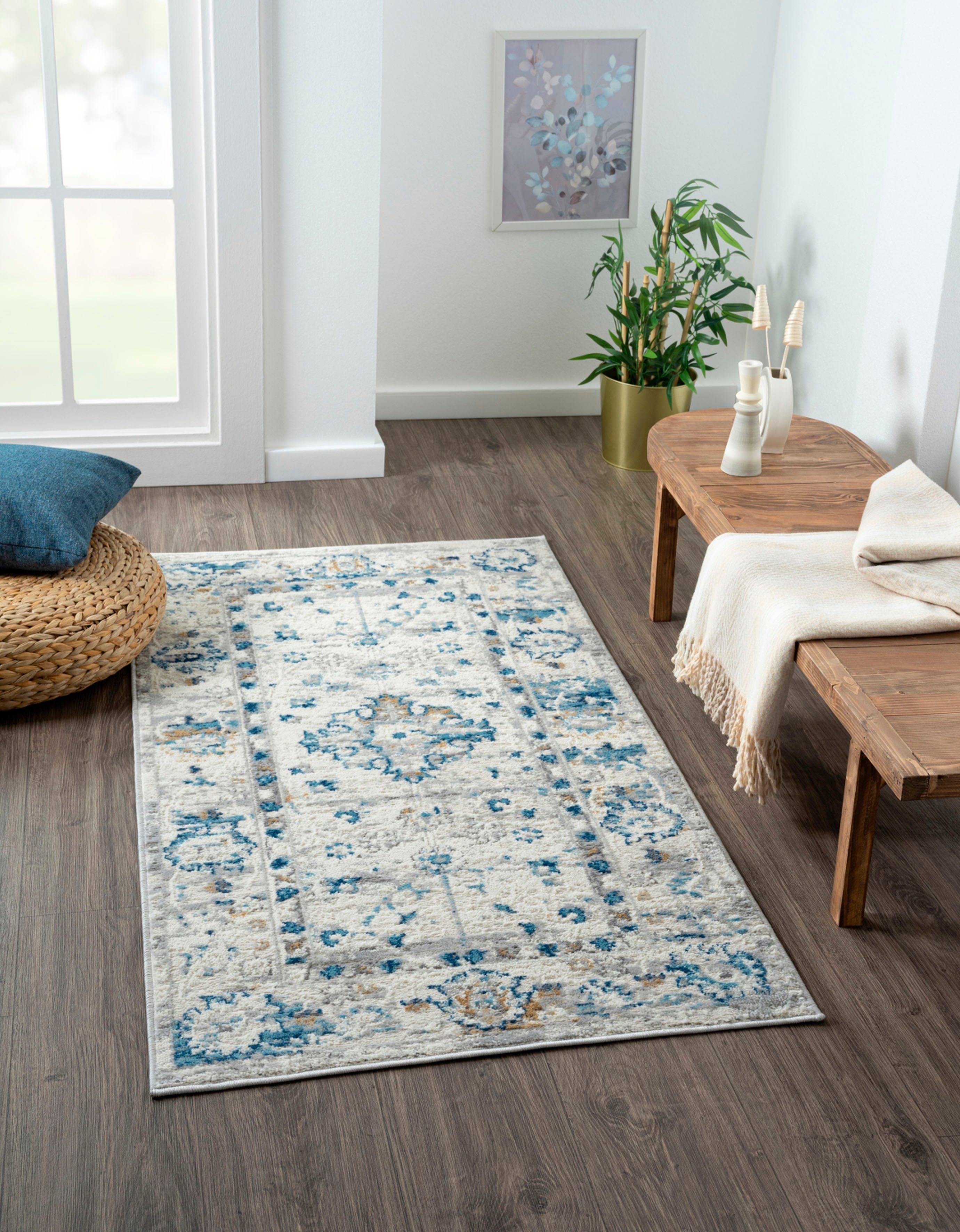 Myflair Möbel & Accessoires Teppich My Heriz 3, rechteckig, Höhe: 8 mm, Kurzflor, klassisches Orient Design, besonders weich durch Microfaser