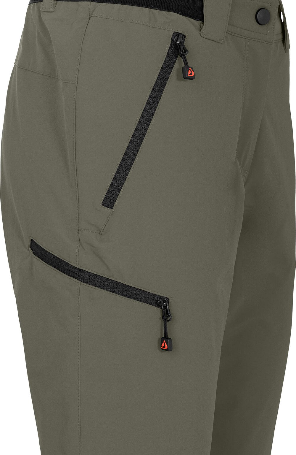 Bergson Outdoorhose VIDAA COMFORT Capri (slim) Damen 3/4 Wanderhose, leicht, strapazierfähig, Normalgrößen, grau/grün