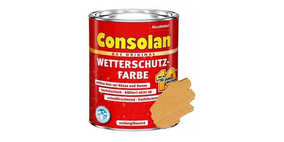 Consolan  Holzschutzlasur Consolan Wetterschutz-Farbe 2,5 L sandgelb