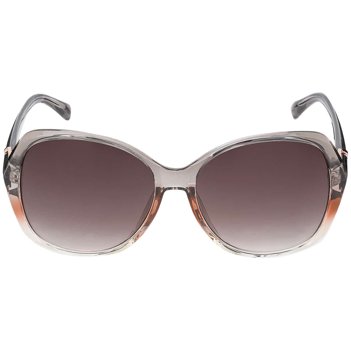 Rundglas mit (1-St) Designer Grau Pilotenbrille Damen Eyewear BEZLIT braun Linsen schwarz, und violetten Sonnenbrille