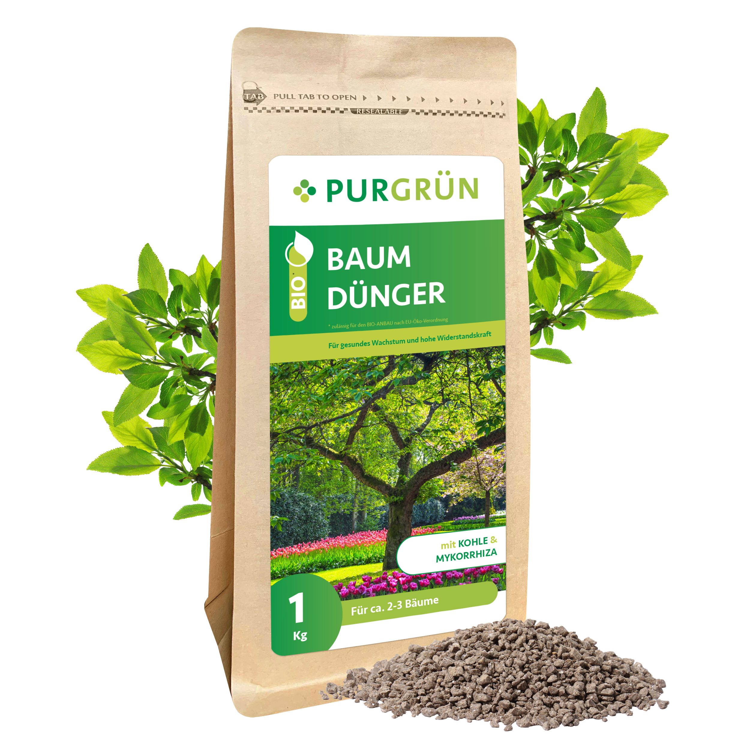 Gartendünger Purgrün Baumdünger, NPK 5+4+6, Magnesium, Kalium, 1 kg