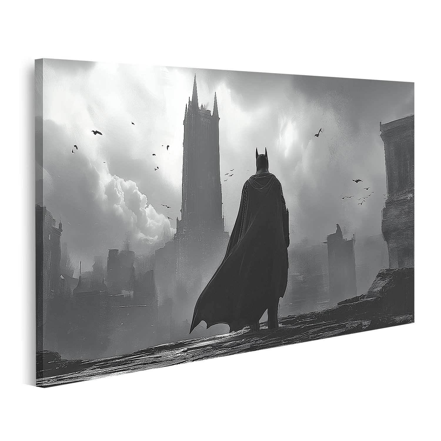 islandburner Leinwandbild Movieheld Fledermaus schaut auf günstig online kaufen