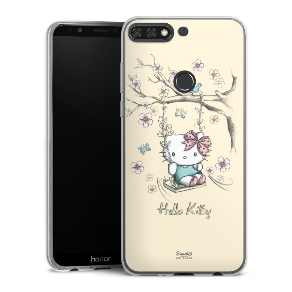 DeinDesign Handyhülle Hello Kitty Fanartikel Offizielles Lizenzprodukt Hello Kitty Natur, Huawei Y7 (2018) Slim Case Silikon Hülle Ultra Dünn Schutzhülle