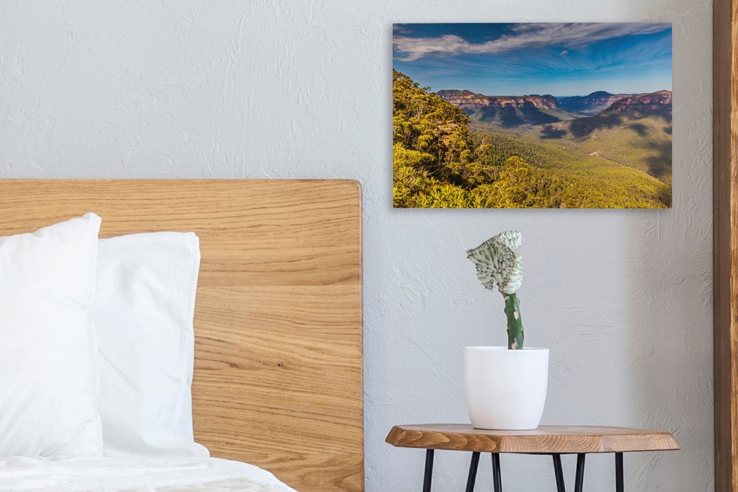 OneMillionCanvasses® Leinwandbild Aussichtspunkt im Leinwandbilder, 30x20 (1 cm in Blue Wanddeko, Mountains National Australien, Wandbild Aufhängefertig, Park St)