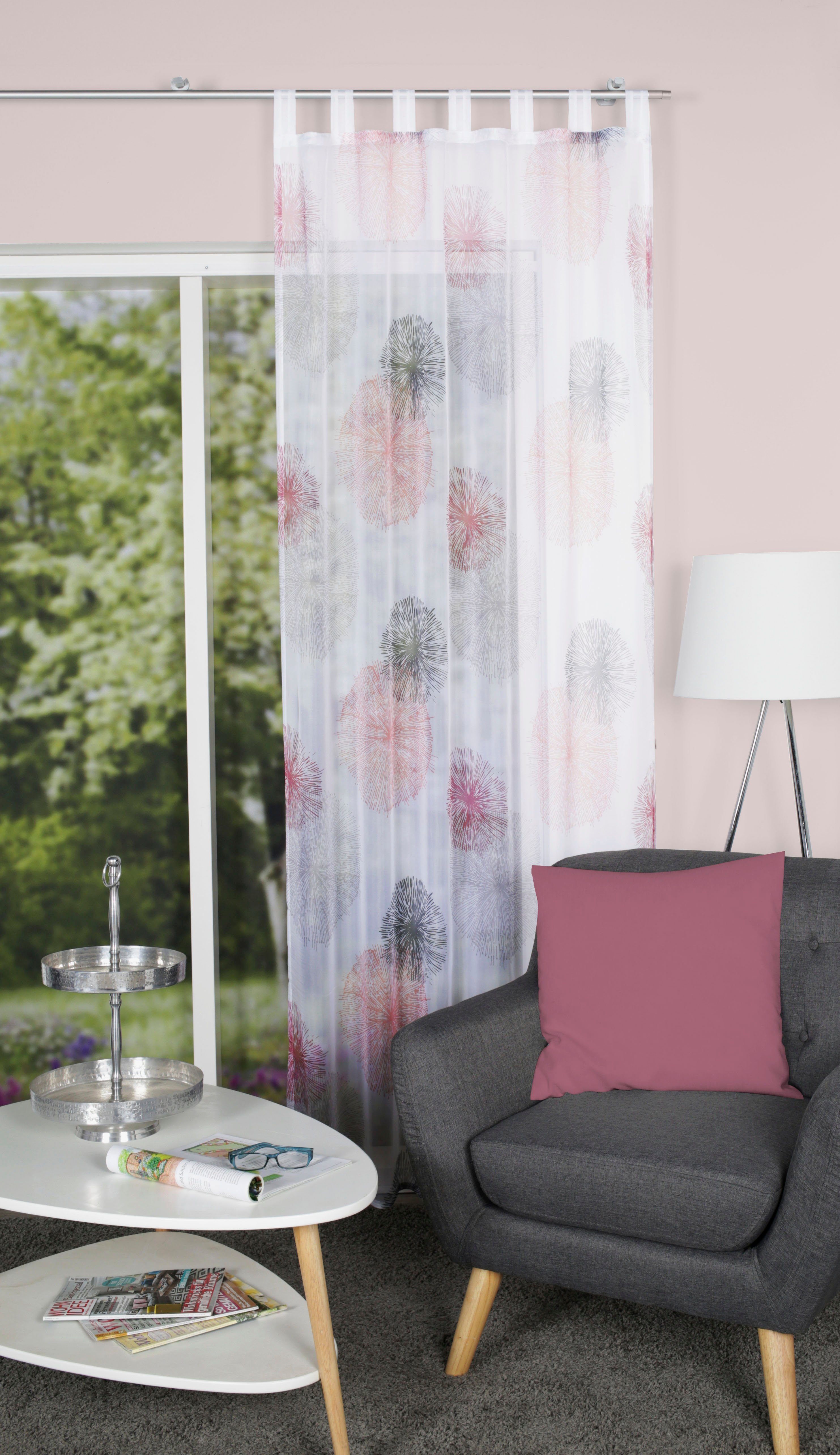 Vorhang RAWLINS, HOME WOHNIDEEN, Schlaufen (1 St), transparent, Voile | Fertiggardinen
