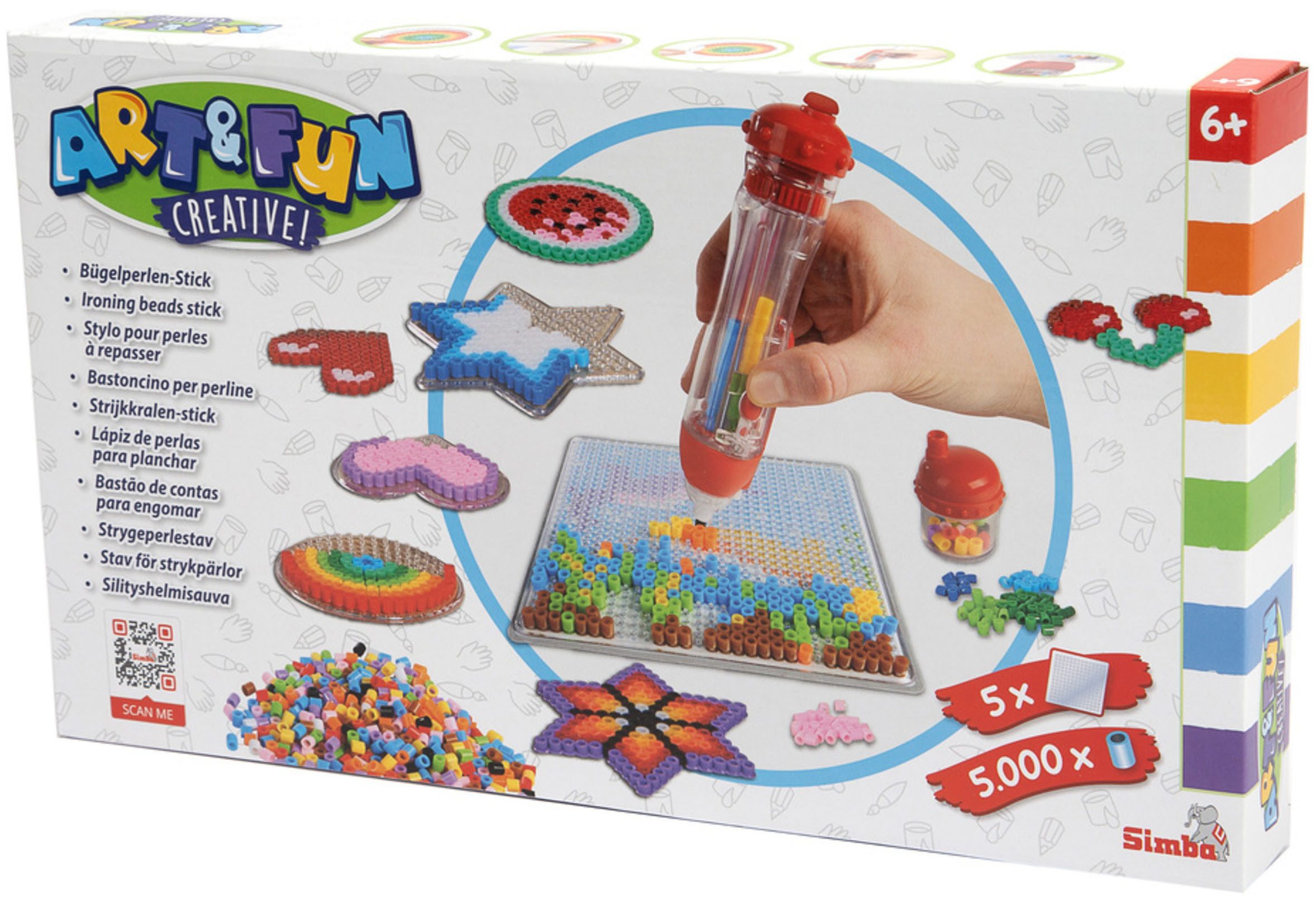 SIMBA Kreativset Art und Fun, Bügelperlenstick mit 5000 Perlen