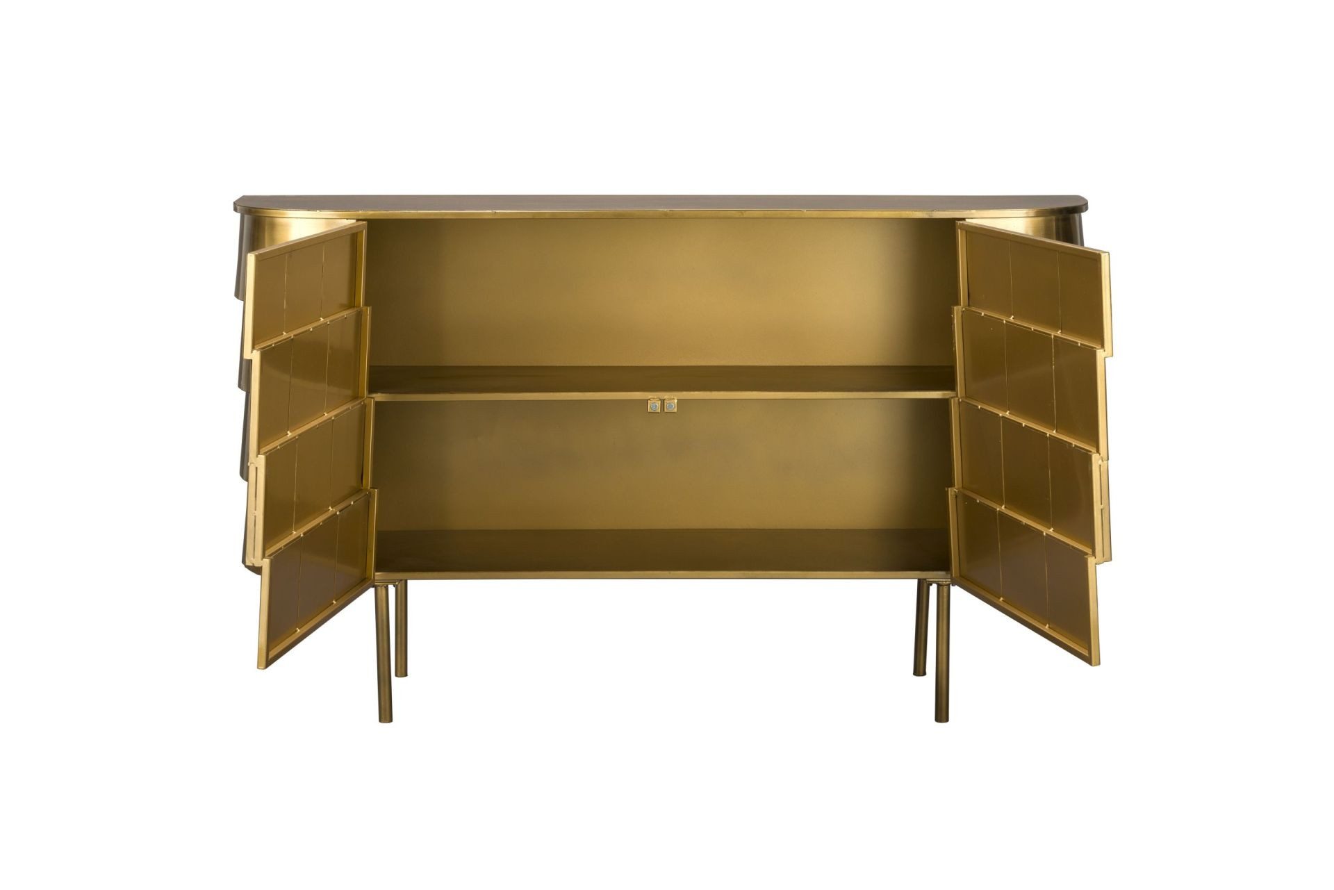Dutchbone Sideboard Retro Hanna Metall Gold Art Déco - Altgold
