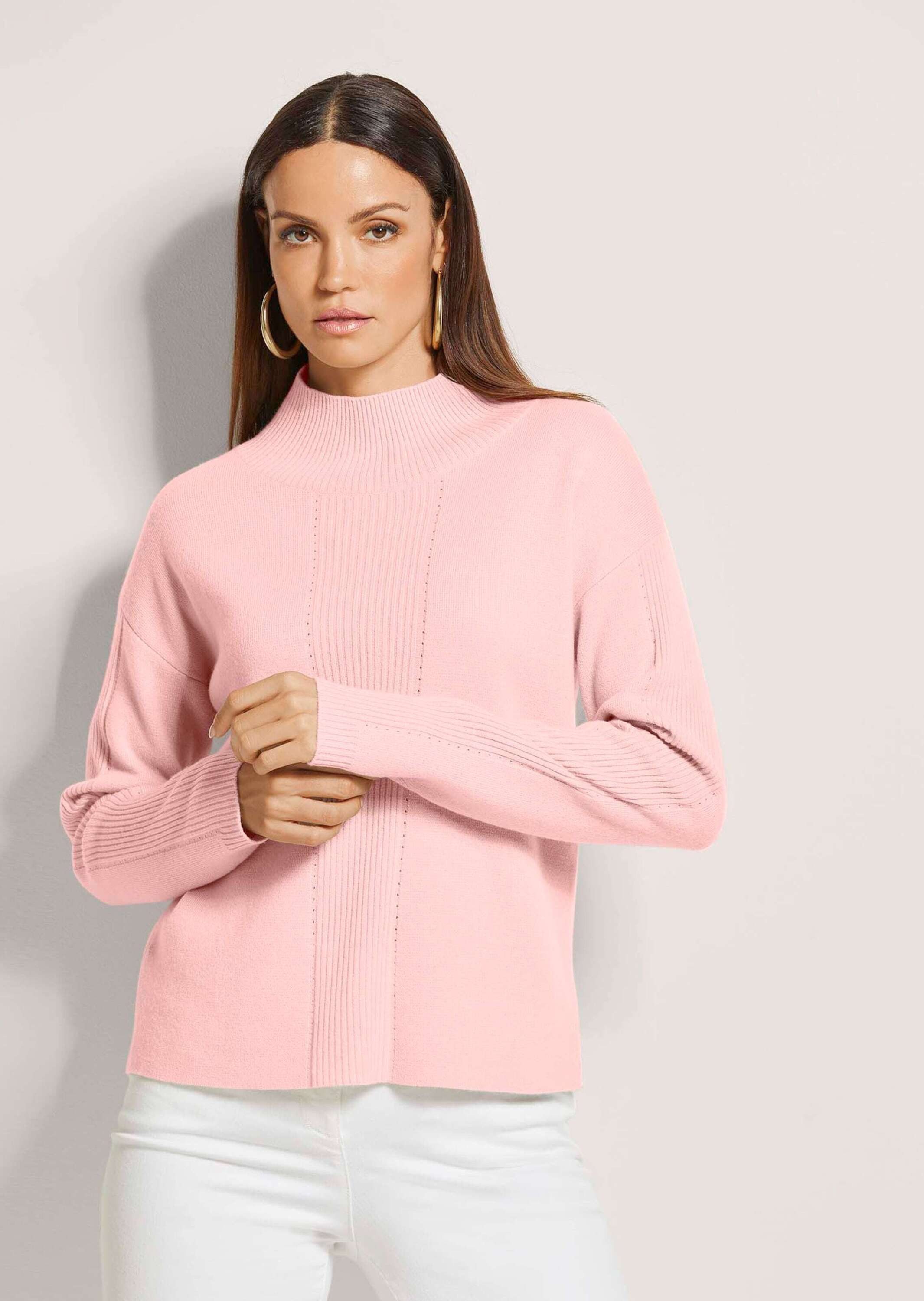 MADELEINE Strickpullover Kaschmir-Pullover mit Pointelle-Muster Pullover mi günstig online kaufen