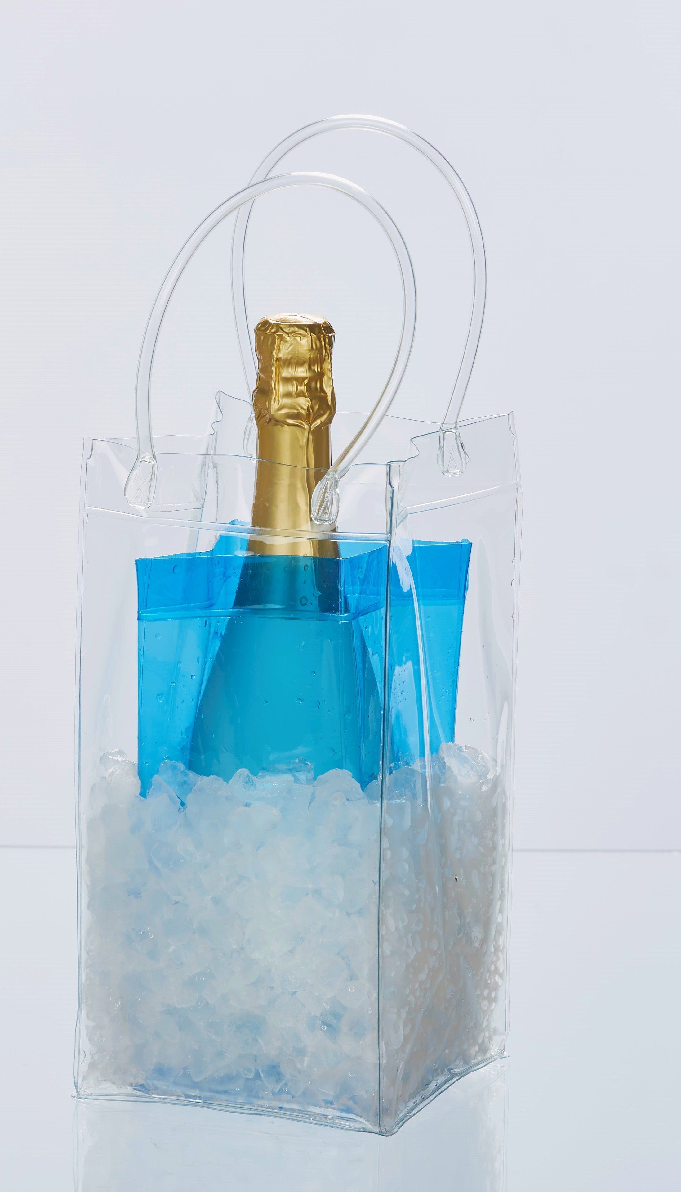 Weinflaschenhalter Flaschenkühler Eistasche, 2er Set, blau