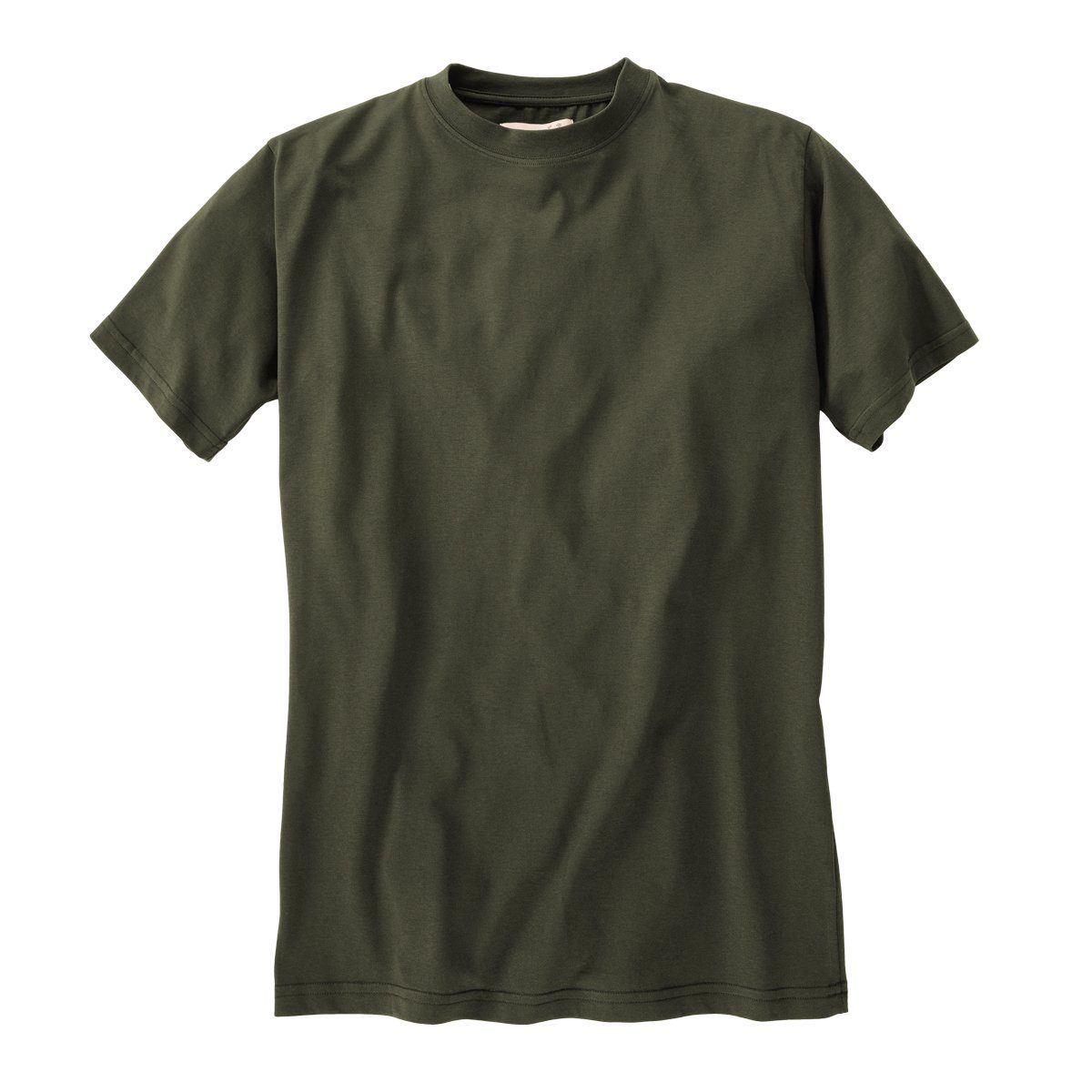 Hubertus Rundhalsshirt T-Shirt Übergrößen dunkeloliv/schilf von Doppelpack Hubertus