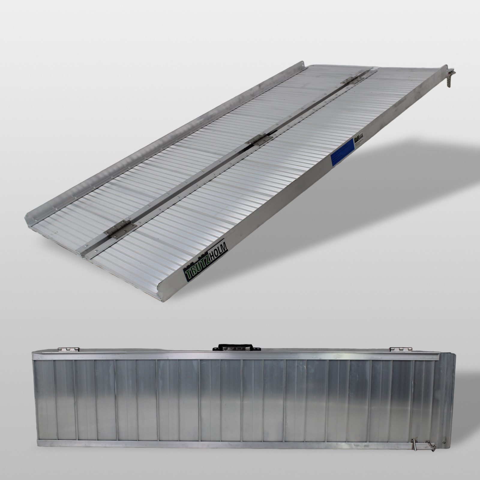 TRUTZHOLM Auffahrrampe Rollstuhlrampe klappbar 152 cm Traglast 272 kg Alu grau geriffelt (Produkt, 1-St), geriffelt