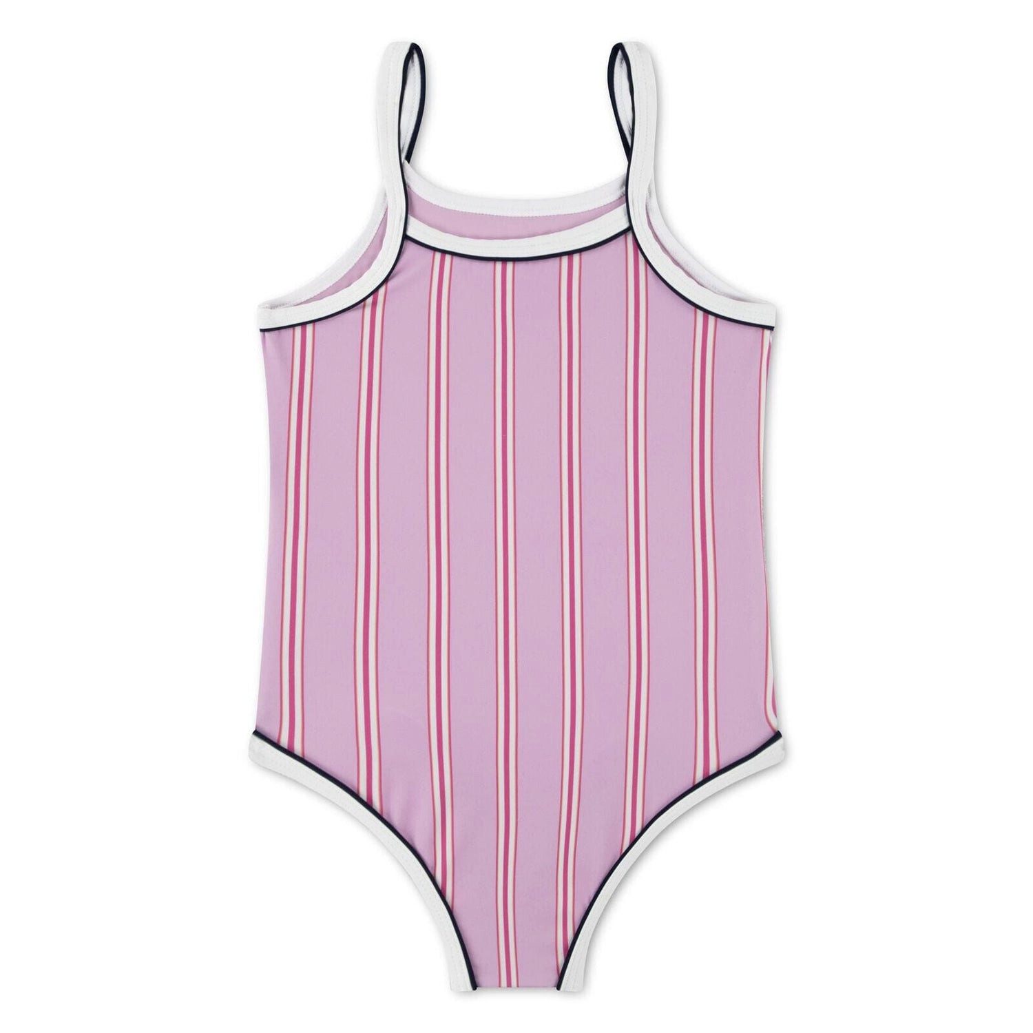 Lacoste Badeanzug Lacoste Kinder Badeanzug gestreift rosa-lila