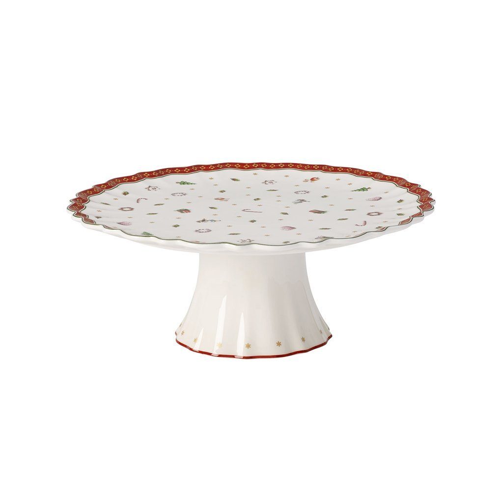 Villeroy & Boch Tortenplatte Toy's Delight Kuchenplatte auf Fuß, Porzellan, (1-tlg), Premium Porcelain, 1 Stck, Handw., mikrow.sicher