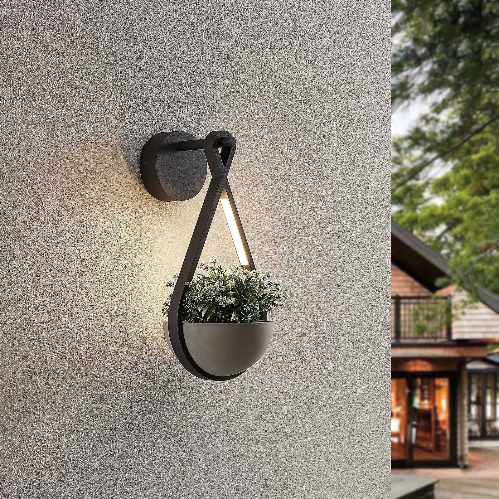 Lucande Außen-Wandleuchte Florka, 2 x 6 W LED, warmweiß