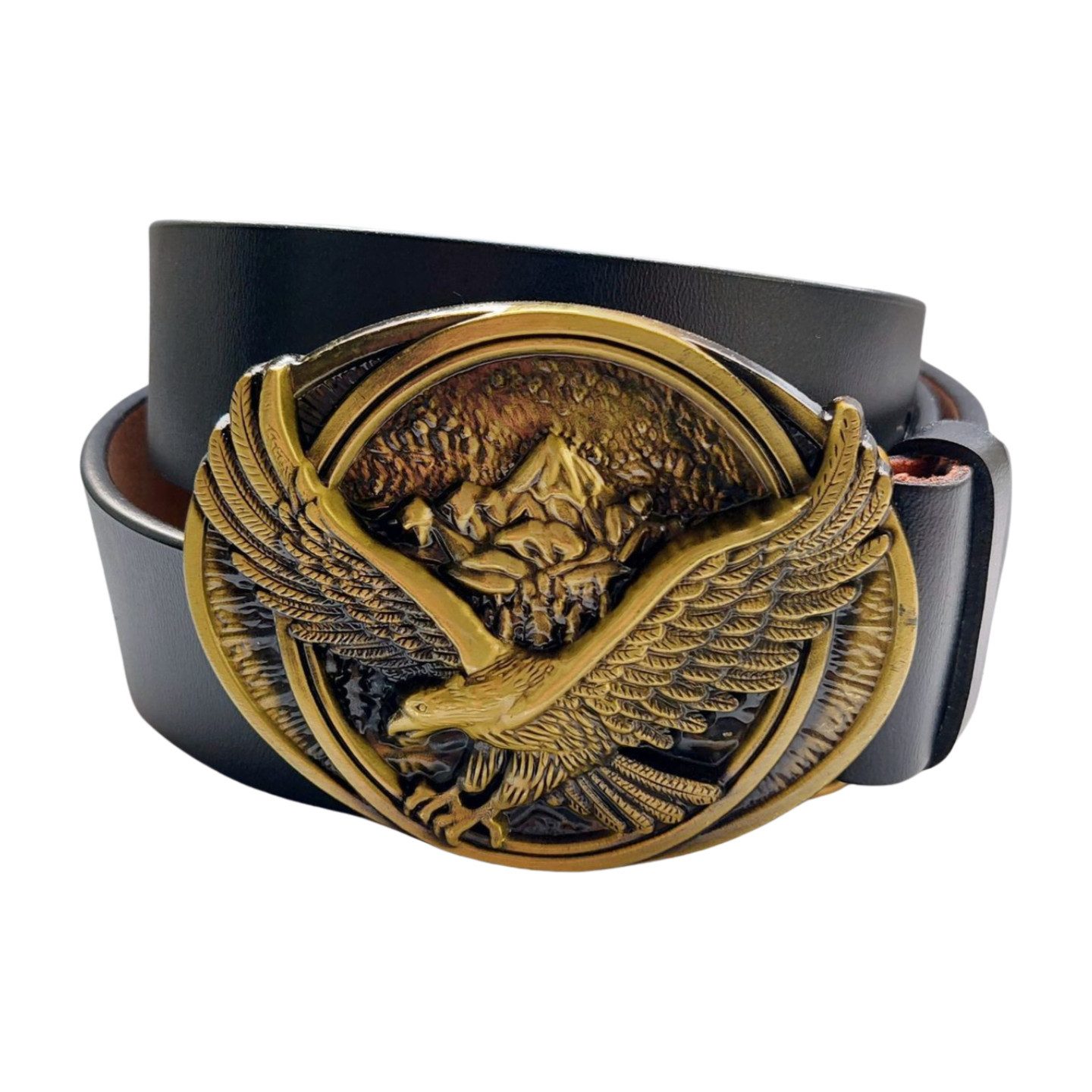 Ledergürtel Wechselgürtel Gürtel mit American Eagle US Adler Gürtelschnalle Buckle