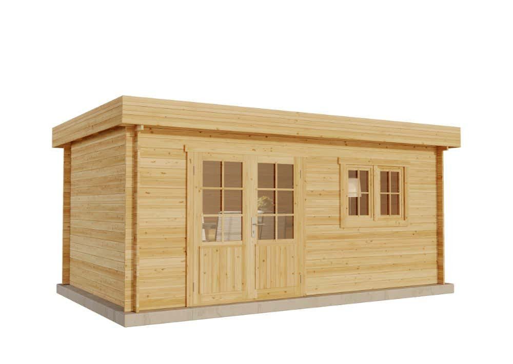 Alpholz Gartenhaus Holz Spree-28 A, BxT: 520x320 cm, in Imprägniert (Pinie) mit 28mm Wandstärke