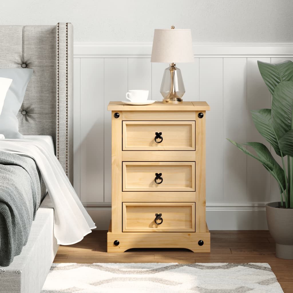 vidaXL Nachttisch Nachttisch Corona 45x35x64 cm Massivholz Kiefer (1-St) günstig online kaufen