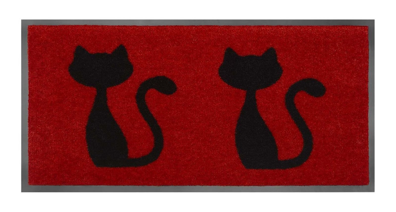 Fußmatte MD Entree Emotion XS Eingangsmatte - Teppichmatte - Küchenteppich, MD Entree, rechteckig, Höhe: 8 mm, bei 30° waschbar, anti-rutsch, 40 x 80 cm, Cats, rot